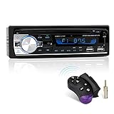 Autoradio mit Bluetooth Freisprecheinrichtung und Lenkrad-Fernbedienung, 1 DIN Autoradio MP3...