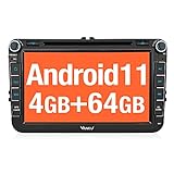 Vanku Android 10 Autoradio PX6 64GB+4GB für VW T5 Golf Touran Radio mit Navi Unterstützt Qualcomm...