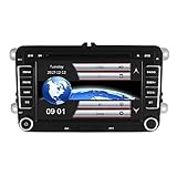 AUMUME 2 Din Autoradio mit Navi für VW Golf Polo Seat, Unterstützt Touch Screen DVD GPS Navigation...